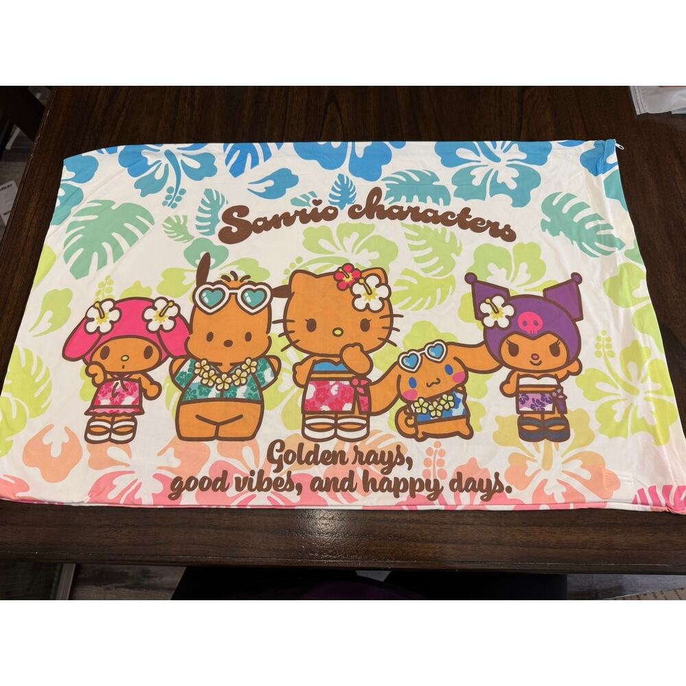 Cooling pillowcase Sanrio Hello Kitty and friends Hawaii zipper colorful stretch